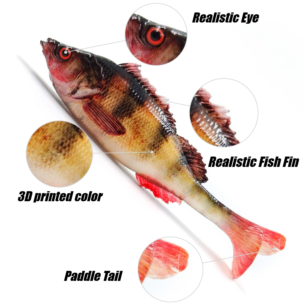 4/ 5PCS  3D Printed T-Tail Sof - đánh giá và giá Fishing Equipment Target