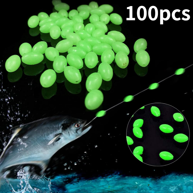 100pcs/lot Oval Night Luminous - đánh giá và giá Fishing Equipment And Tools