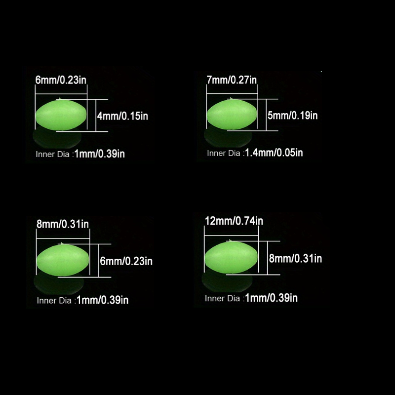 100pcs/lot Oval Night Luminous - đánh giá và giá Fishing Equipment And Tools