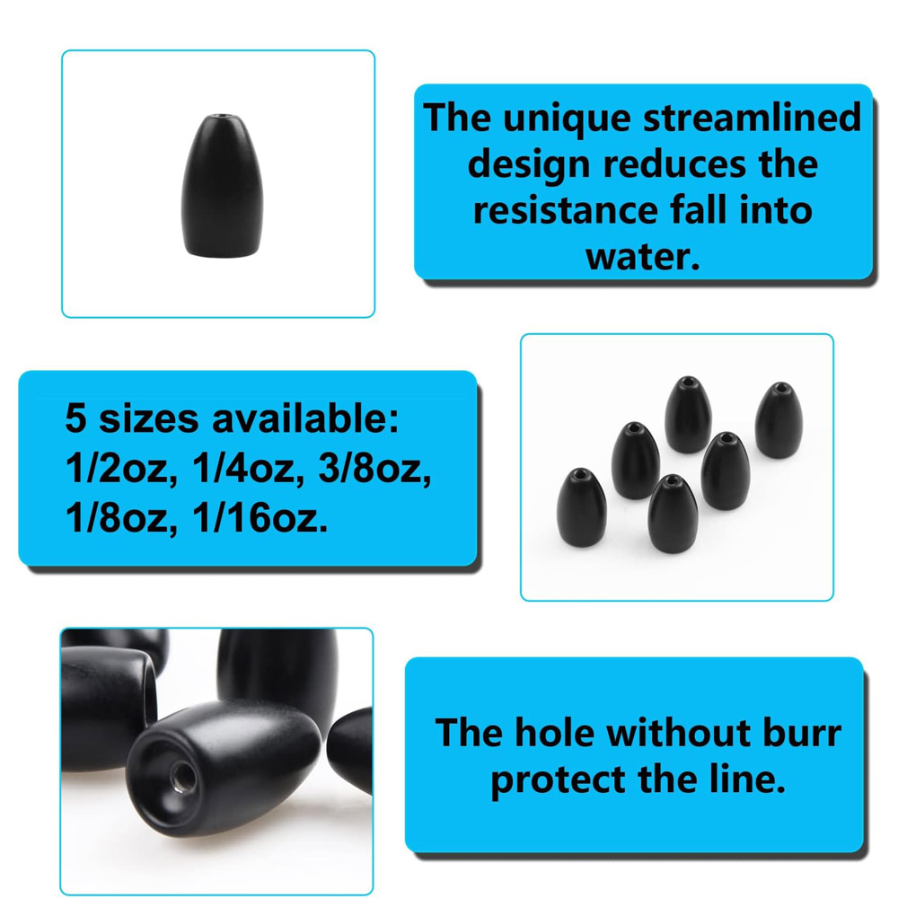 Tungsten Steel Fishing Weights - đánh giá và giá Bass Fishing Lure