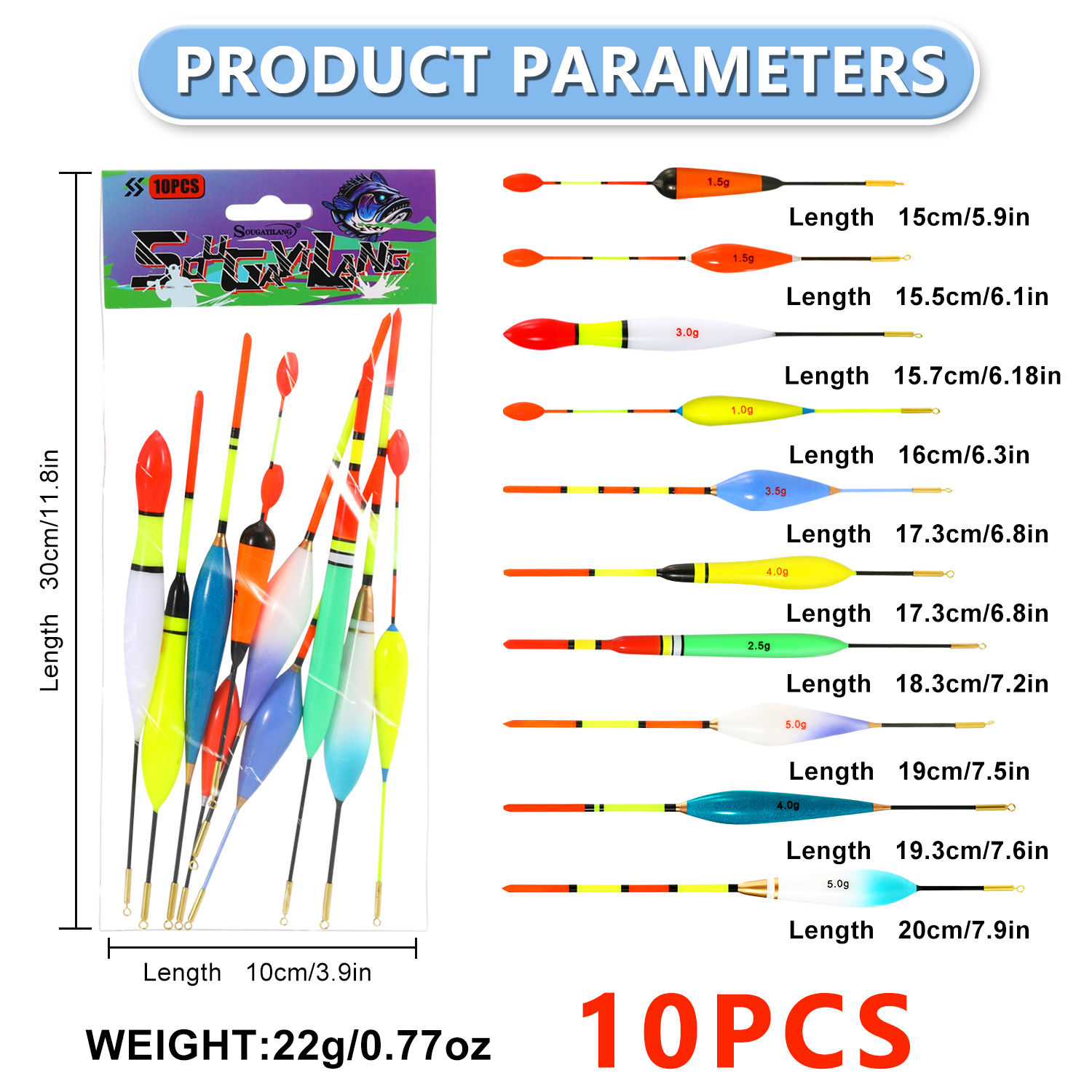 EVA Fishing Float Set 10pc 1.5 - đánh giá và giá Fishing Equipment Kit